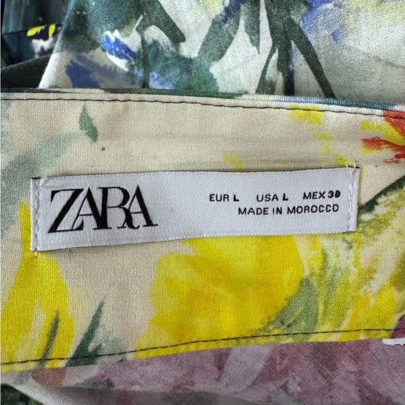 Zara Floral Print Midi Skirt Multi colour - Size Large - Bloggers favorite - Picture 9 of 11
